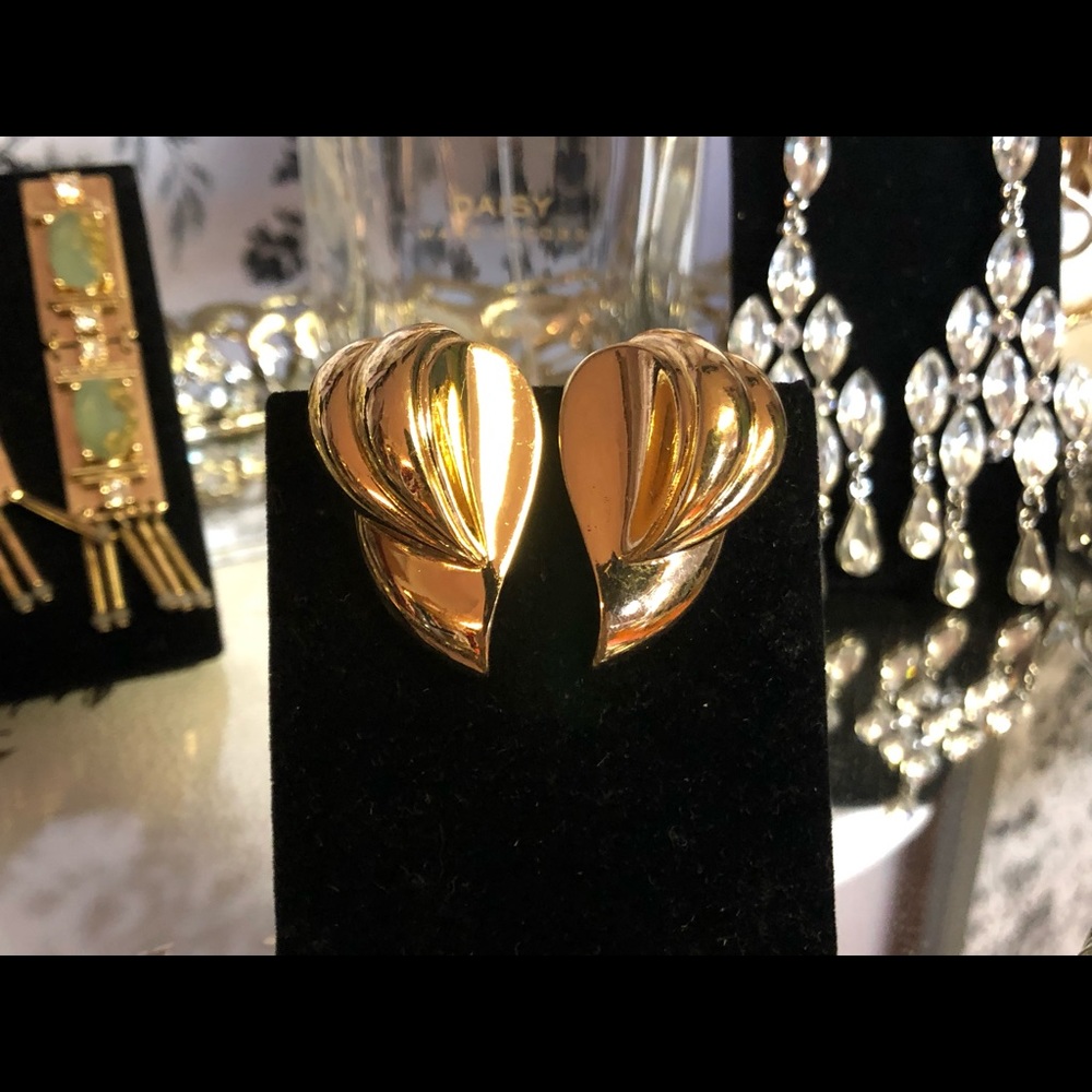 Christian Dior gold plated clip on earrings